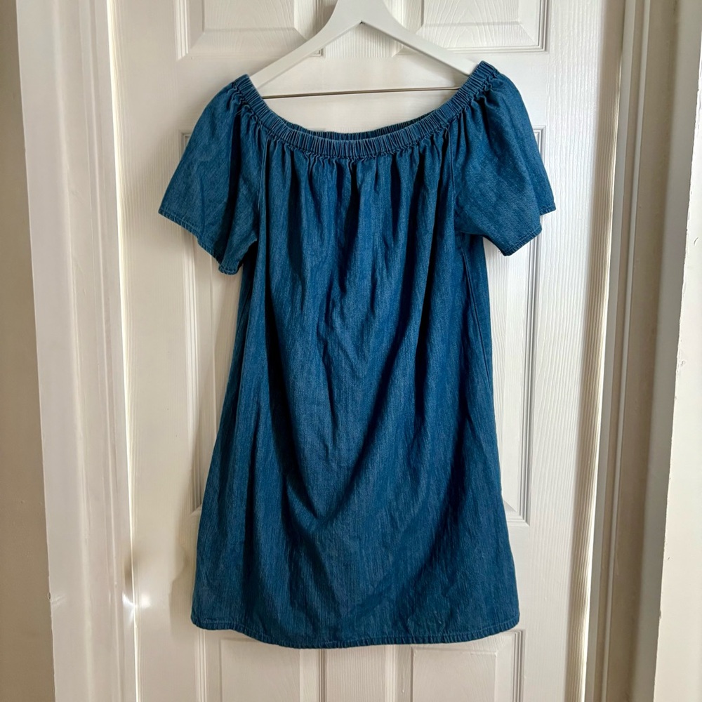 Merona Denim Blue Off-Shoulder Mini Dress